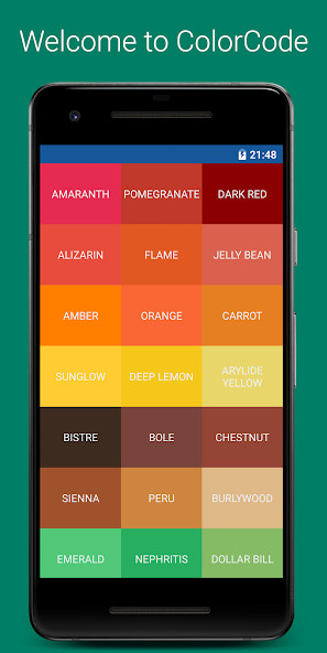 Run android online APK ColorCode - copy color code from MyAndroid or emulate ColorCode - copy color code using MyAndroid