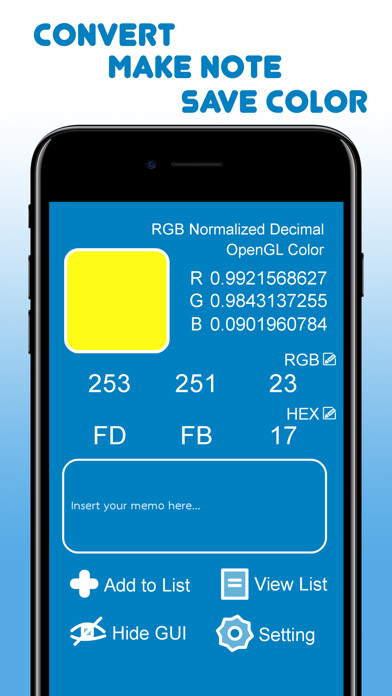 Run android online APK Color: Converter & Memorandum from MyAndroid or emulate Color: Converter & Memorandum using MyAndroid