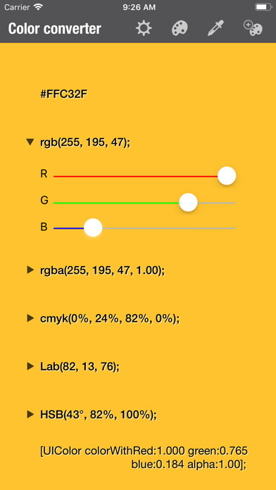 Emulate iPhone app Color converter - RGB using MyAndroid Emulate iPhone app Color converter - RGB using MyAndroid