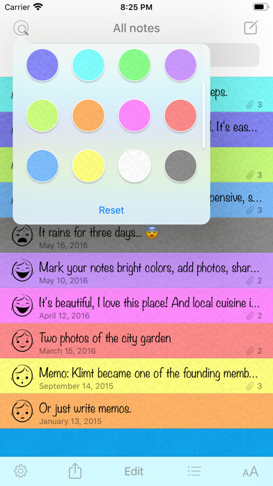 Emulate iPhone app Colored Note using MyAndroid