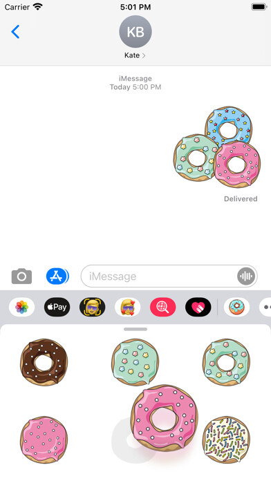 Emulate iPhone app Colorful cute donuts using MyAndroid
