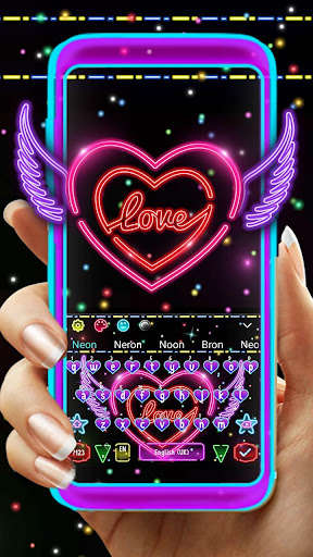 Run android online APK Colorful Neon Sparkling Heart Keyboard from MyAndroid or emulate Colorful Neon Sparkling Heart Keyboard using MyAndroid