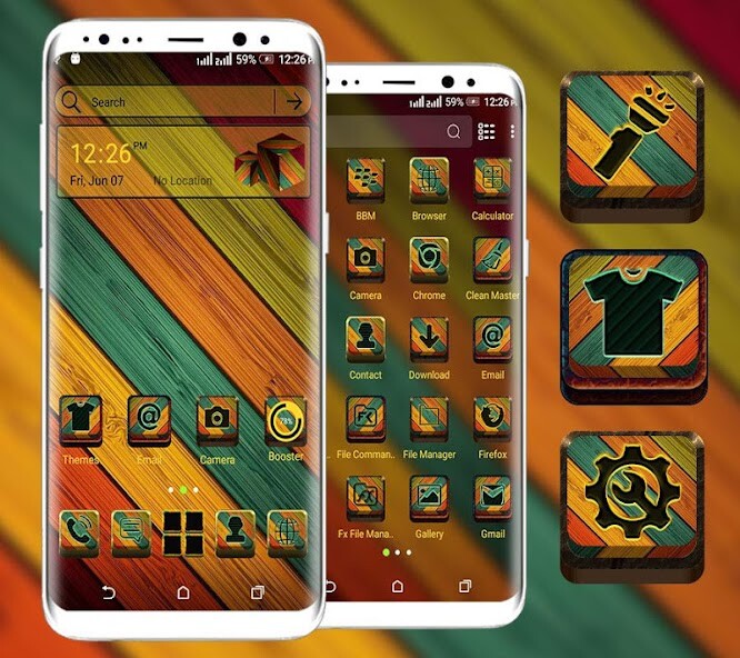 Run android online APK Colorful Stripes Launcher Theme from MyAndroid or emulate Colorful Stripes Launcher Theme using MyAndroid