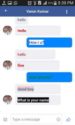 Emulate Android APK Colorful Text : Post Comment and send Message