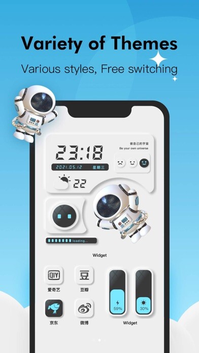 Emulate iPhone app Colorful Widget- Icon & Themes using MyAndroid