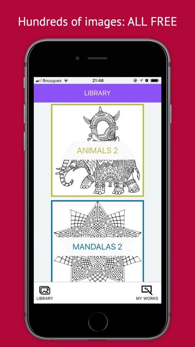 Emulate iPhone app Colorify: Coloring Book using MyAndroid