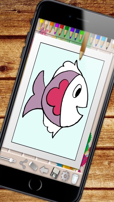 Emulate iPhone app Coloring Book - color and paint drawings using MyAndroid