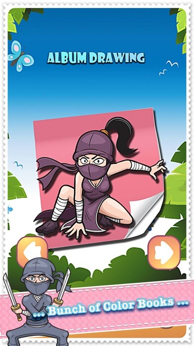 Emulate iPhone app Coloring Book Cute Ninja Colorings Pages - pattern educational learning games for toddler & kids using MyAndroid