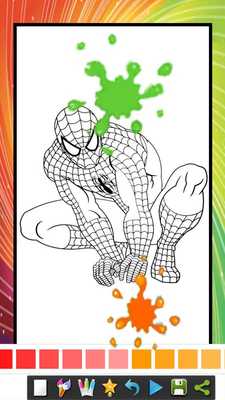 Emulate Android APK Coloring Book Pages for kids Spider Superhero