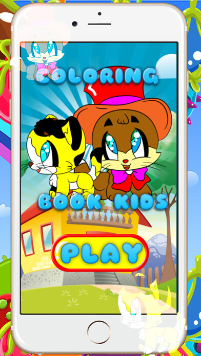 Emulate iPhone app Coloring Books For Preschool Toddler - Kids Drawing Painting kitty Cat Games using MyAndroid