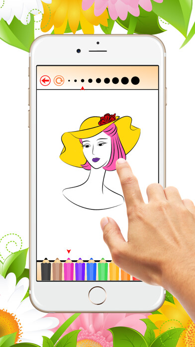 Emulate iPhone app Coloring Book The Hat: Learn to color and draw fashion hats, Free games for children using MyAndroid