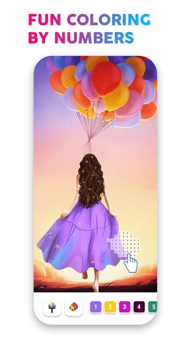 Emulate iPhone app Coloring by number color games using MyAndroid
