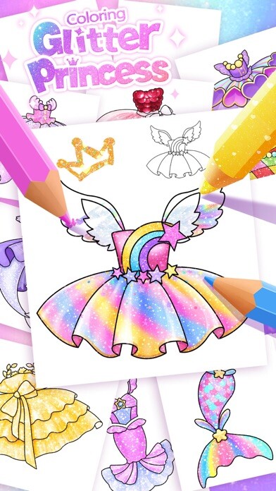 Emulate iPhone app Coloring Glitter Princess using MyAndroid Emulate iPhone app Coloring Glitter Princess using MyAndroid