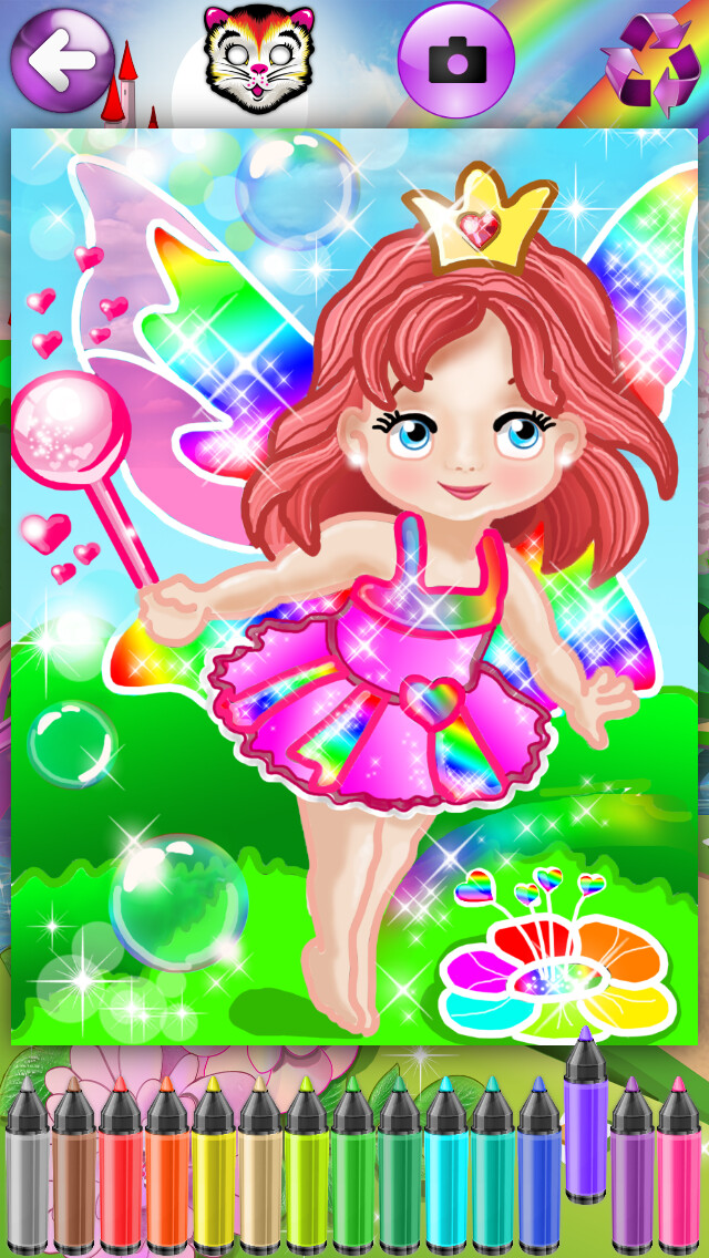 Emulate iPhone app Coloring Pages with Princess Fairy for Girls - Games for little Kids & Grown Ups using MyAndroid