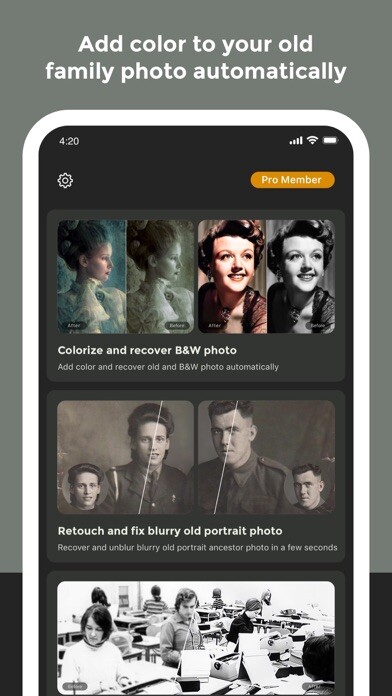 Emulate iPhone app Colorize: Color to B&W Photo using MyAndroid