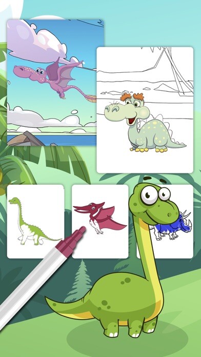 Emulate iPhone app Color Jurassic Dinosaurs using MyAndroid