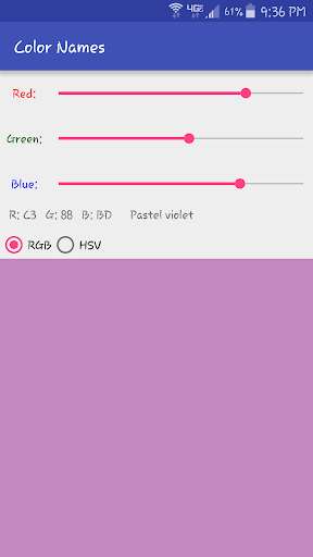 Run android online APK Color Names from MyAndroid or emulate Color Names using MyAndroid