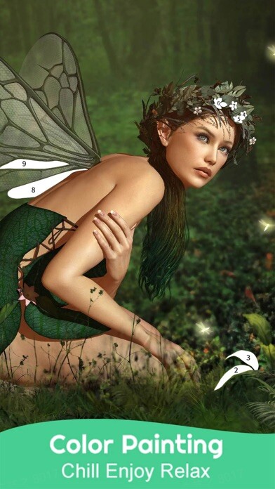 Emulate iPhone app Color Painting-Color By Number using MyAndroid