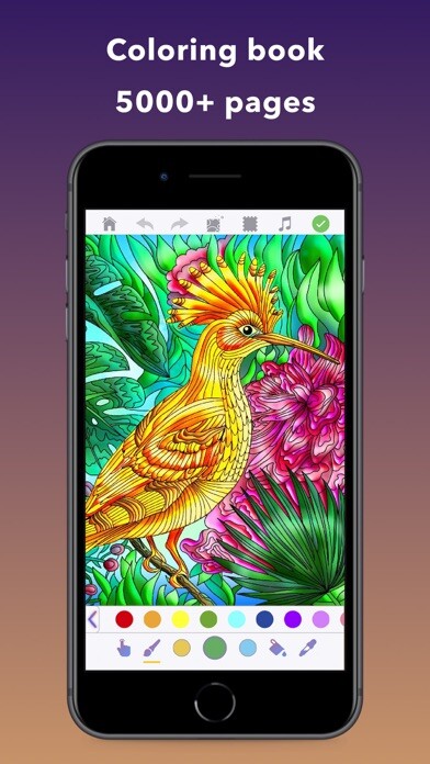 Emulate iPhone app ColorRing: adult coloring book using MyAndroid