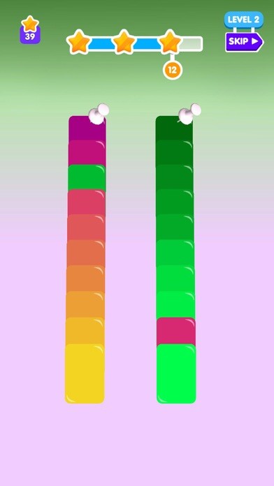 Emulate iPhone app Color Sort Stack using MyAndroid