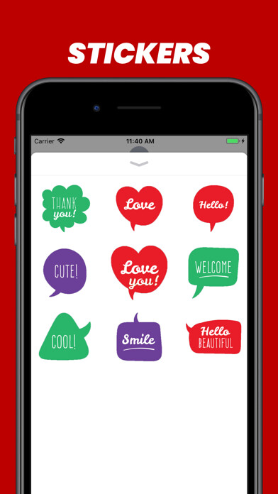 Emulate iPhone app Color speech bubbles stickers using MyAndroid Emulate iPhone app Color speech bubbles stickers using MyAndroid