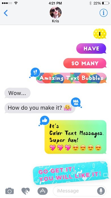 Emulate iPhone app Color Text Messages- customizer colorful texting using MyAndroid