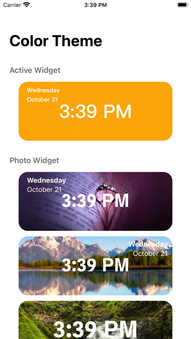 Emulate iPhone app Color Theme Widget:Widgets Go using MyAndroid