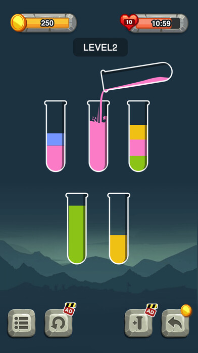 Emulate iPhone app Color Water Sort 2021 using MyAndroid