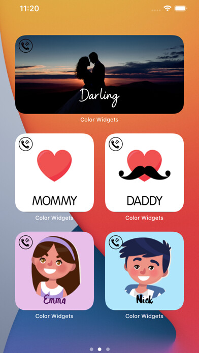 Emulate iPhone app Color Widgets: Favorites Calls using MyAndroid Emulate iPhone app Color Widgets: Favorites Calls using MyAndroid