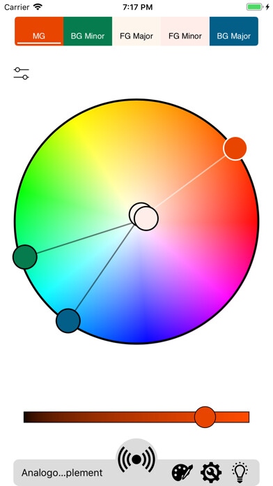 Emulate iPhone app Colouro palette designer using MyAndroid
