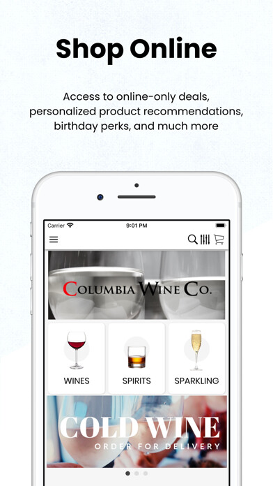 Emulate iPhone app Columbia Wine Co using MyAndroid