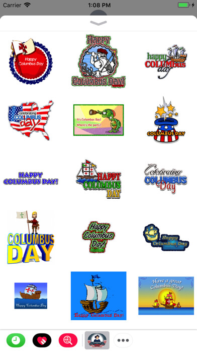 Emulate iPhone app Columbus Day GIF Stickers 2017 using MyAndroid Emulate iPhone app Columbus Day GIF Stickers 2017 using MyAndroid