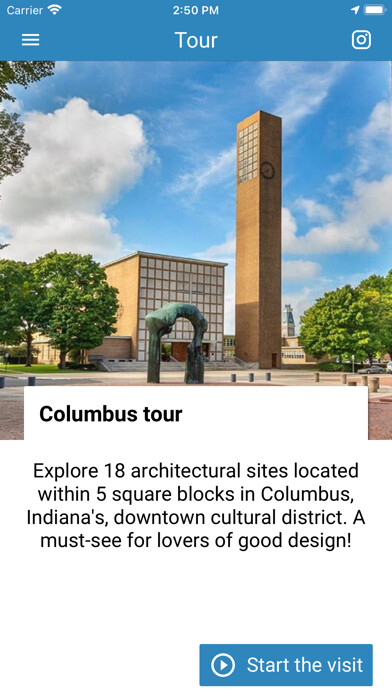 Emulate iPhone app Columbus, IN Tours using MyAndroid
