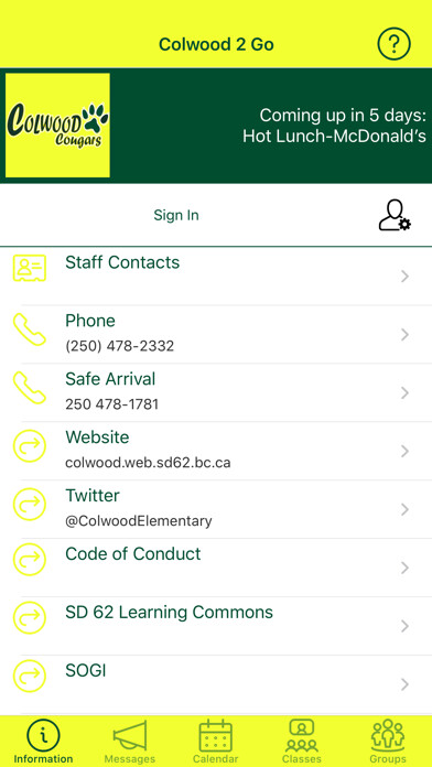 Emulate iPhone app Colwood 2 Go using MyAndroid