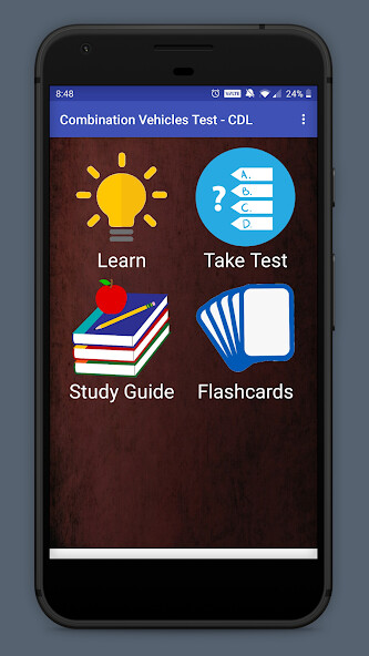 Run android online APK Combination Vehicles Test CDL from MyAndroid or emulate Combination Vehicles Test CDL using MyAndroid