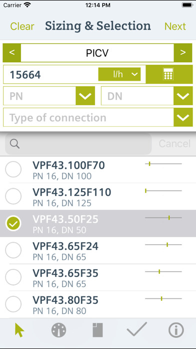 Emulate iPhone app Combi Valve Sizer using MyAndroid