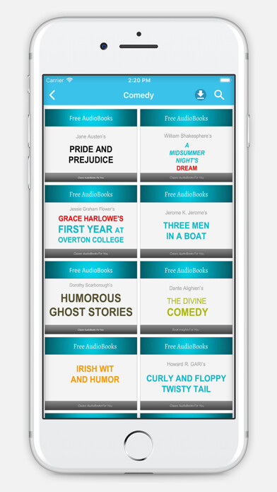 Emulate iPhone app Comedy Audiobooks using MyAndroid