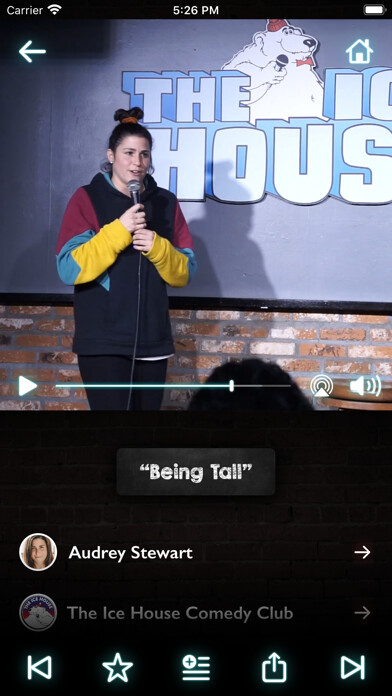 Emulate iPhone app Comedy Showcase Stand-Up Clips using MyAndroid