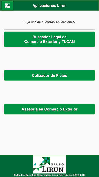 Emulate iPhone app Comercio Exterior Lirun using MyAndroid