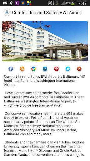 Run android online APK Comfort Inn & SuitesBWIAirport from MyAndroid or emulate Comfort Inn & SuitesBWIAirport using MyAndroid