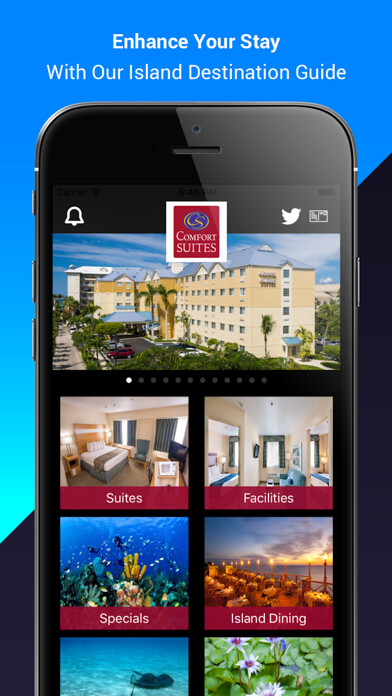 Emulate iPhone app Comfort Suites Grand Cayman using MyAndroid
