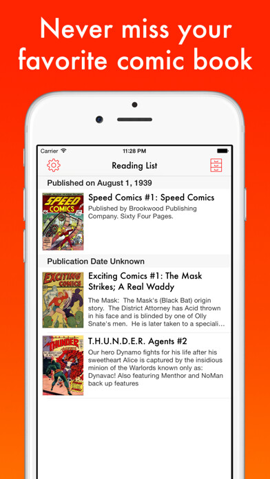 Emulate iPhone app Comic Book Day using MyAndroid