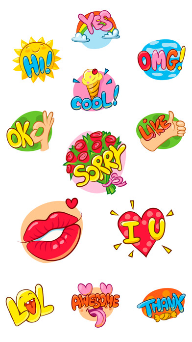 Emulate iPhone app Comic Words Text Sticker Pack using MyAndroid Emulate iPhone app Comic Words Text Sticker Pack using MyAndroid