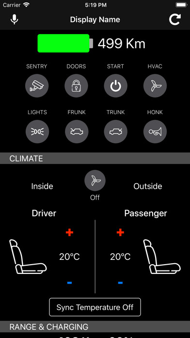 Emulate iPhone app Commands for Tesla using MyAndroid