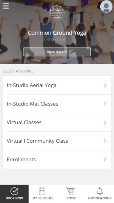 Emulate iPhone app Common Ground Yoga using MyAndroid