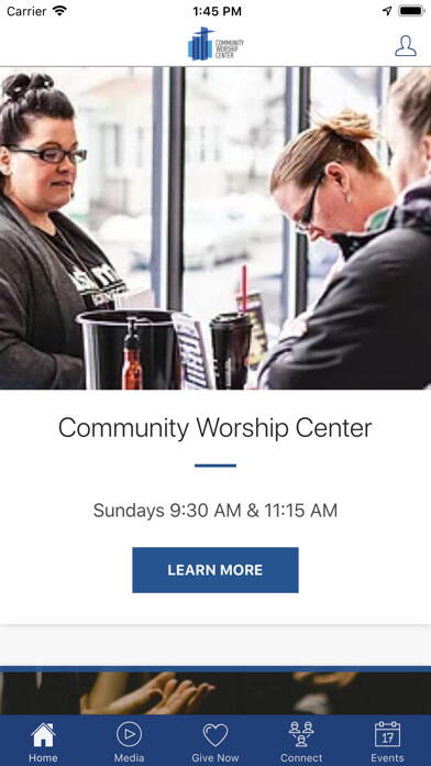 Emulate iPhone app Community Worship Center using MyAndroid