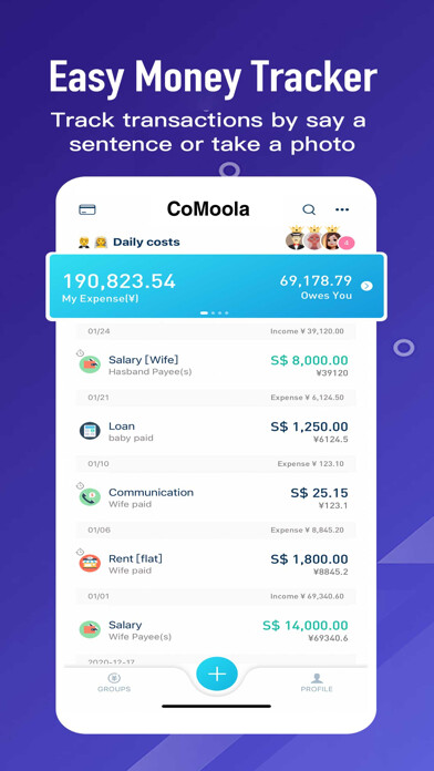 Emulate iPhone app CoMoola - Magic Money Tracker using MyAndroid Emulate iPhone app CoMoola - Magic Money Tracker using MyAndroid