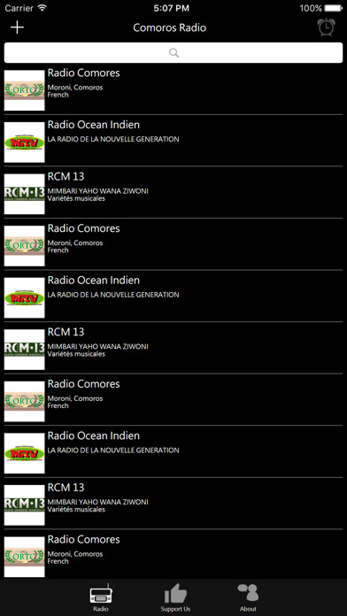 Emulate iPhone app Comoros Radio using MyAndroid