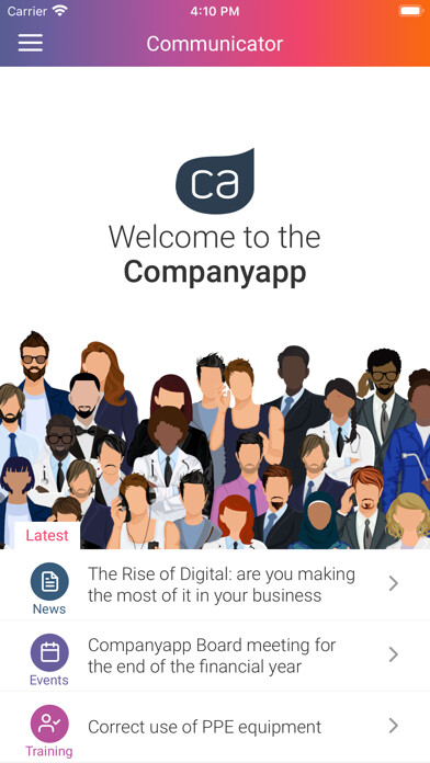 Emulate iPhone app Companyapp Communicator using MyAndroid