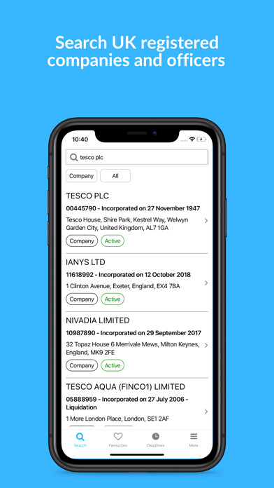 Emulate iPhone app Company Tracker using MyAndroid